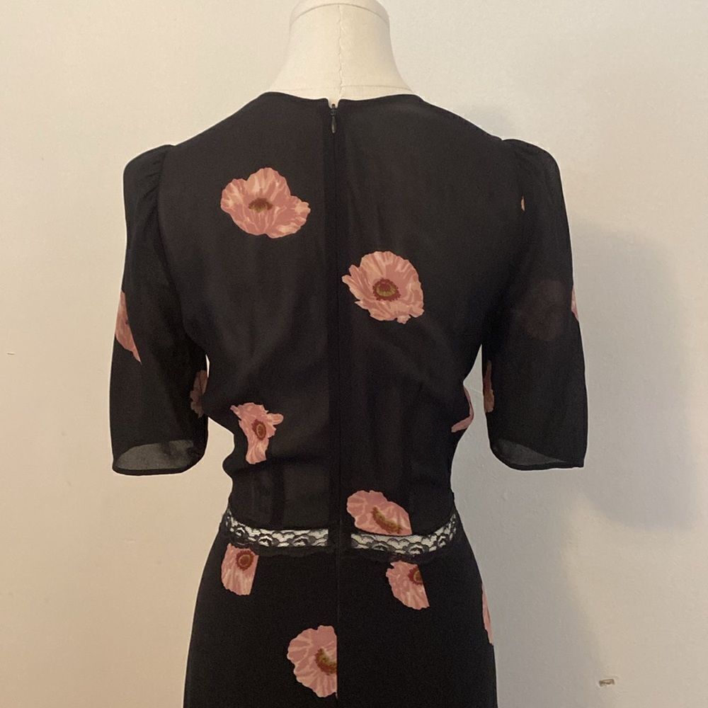 Reformation Black and Pink Floral Alina Dress Size 4 - Picture 10 of 15